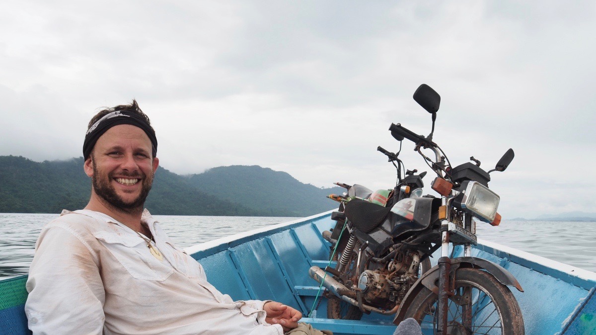 Overlanding South East Asia with my Honda Win, Lake, Laos